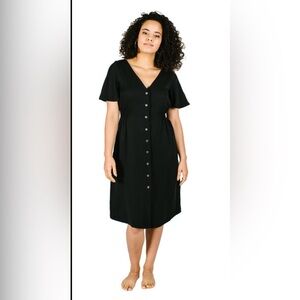 Smash & Tess Jane Short Sleeve Midi Dress in Black Size Small